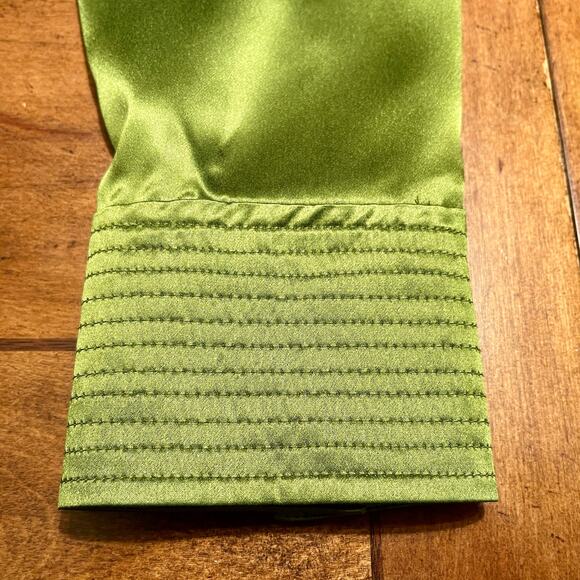 INC International Concepts Blouse Womens Sz 12 100% Silk Green 00.1=A0030 - Picture 7 of 16